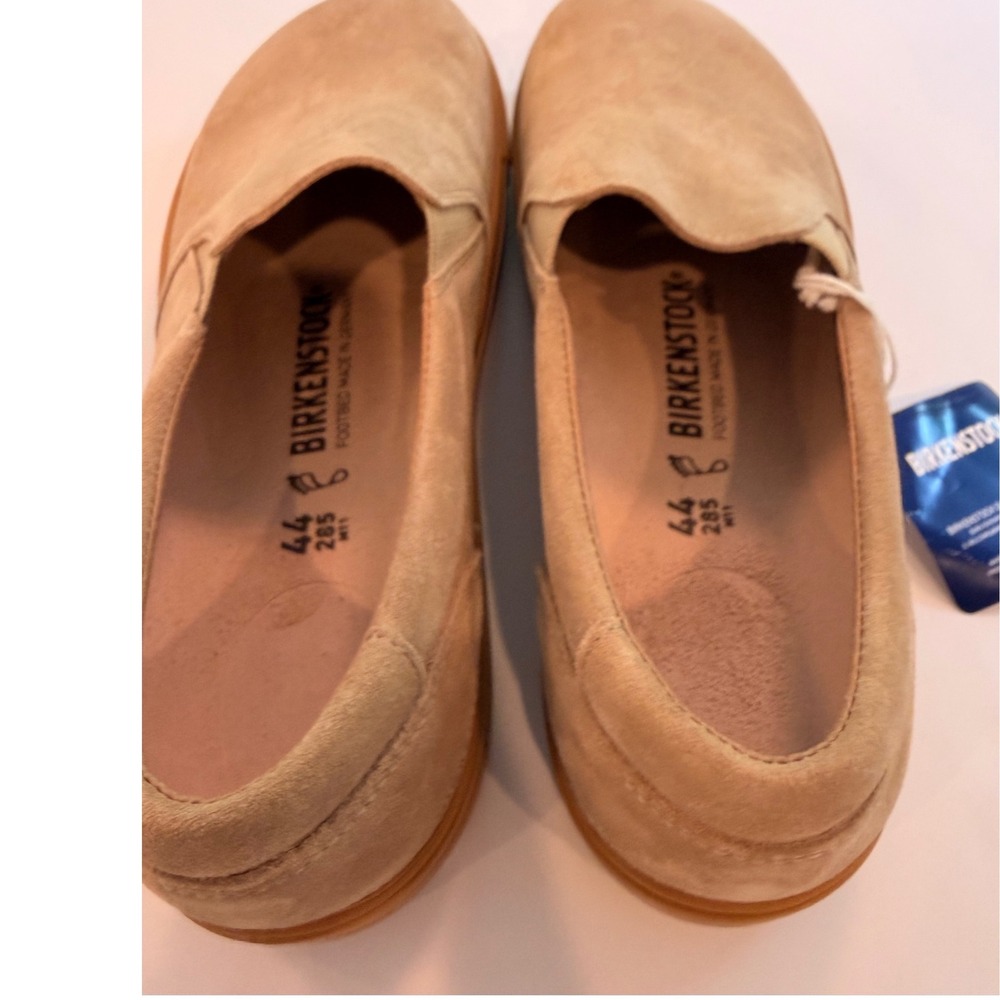 Birkenstock Oswego Suede Slip On Shoes Mens 44 Sand Beige Loafers 1019416 - Picture 2 of 7
